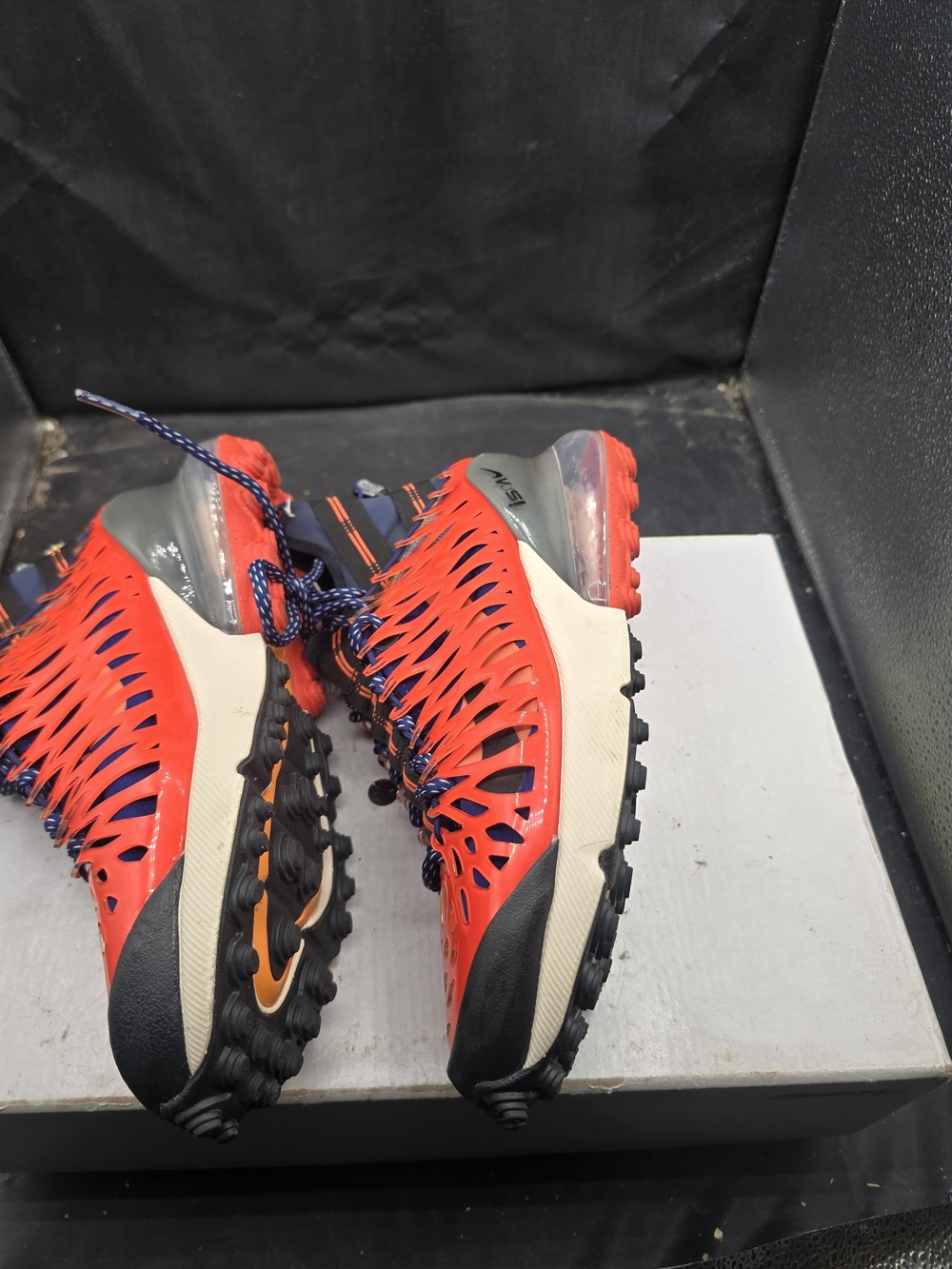 Nike Black Sneaker with Blue Interior and Orange Stitching - Picture 5 of 7